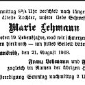 1903-08-21 Kl Traueranzeige Lehmann